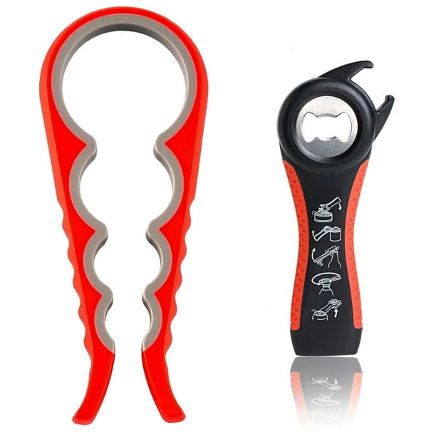 Red & Silver 2 Pk Two Function Bottle Opener with Magnet 